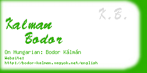 kalman bodor business card