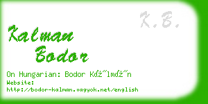 kalman bodor business card